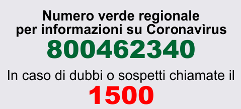 numero verde per info su Coronavirus numero verde per info su Coronavirus