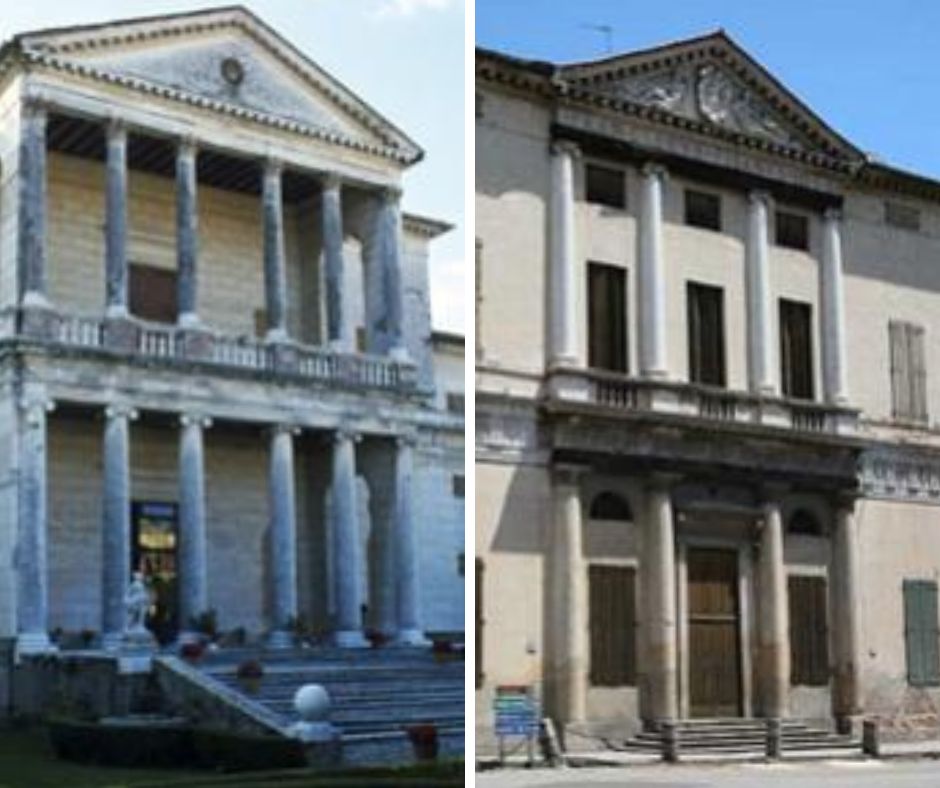 A sinistra villa Cornaro, a destra villa Pisani