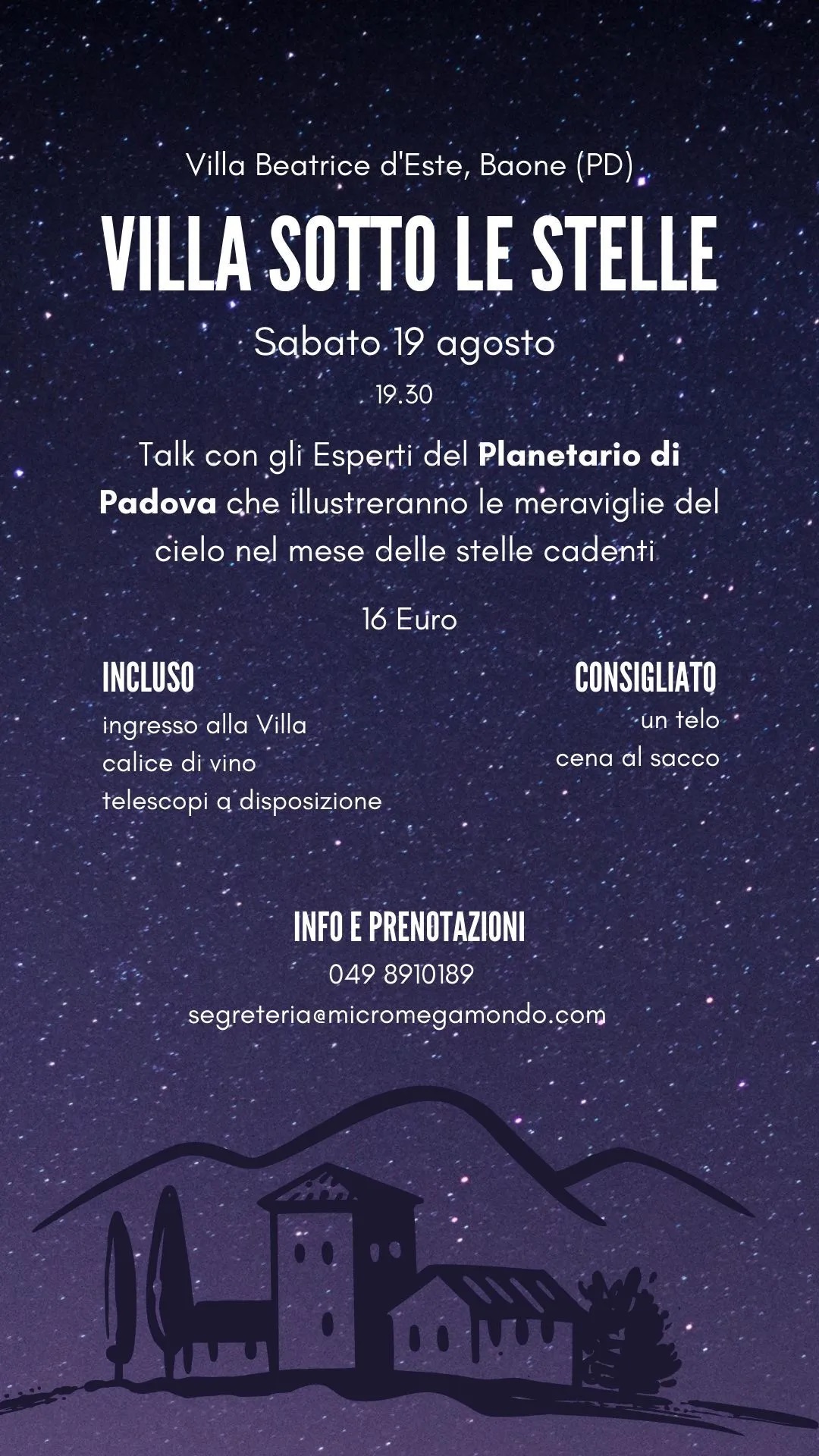 Volantino Volantino Villa sotto le stelle