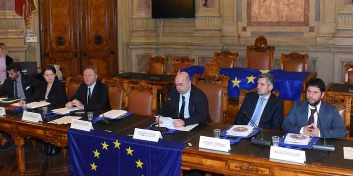I parlamentari europei presenti all'incontro nella sede della Provincia di Padova Foto dei partecipanti all'incontro