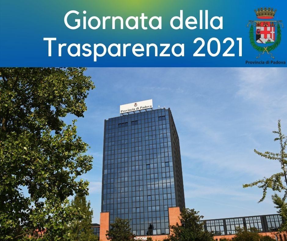 torre della provincia e scritta Giornata della Trasparenza 2021