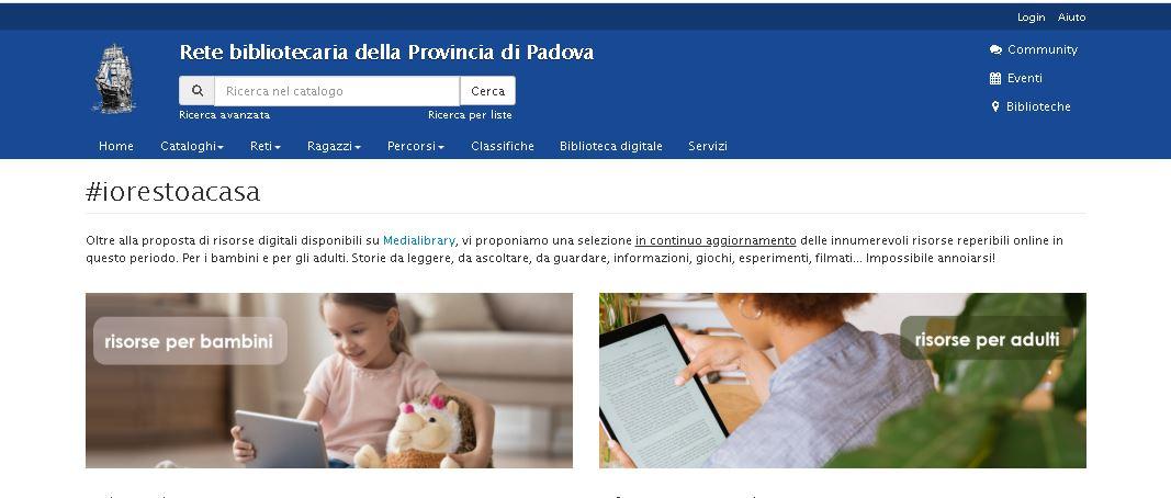 img pagina web risorse online rete bibliotecaria della Provincia di Padova img pagina web risorse online rete bibliotecaria della Provincia di Padova