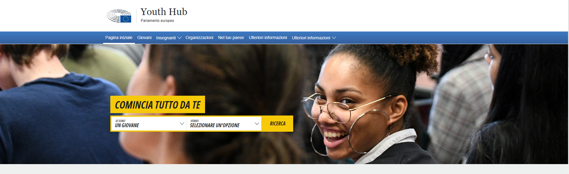 parte della homepage del portale parte della homepage del portale