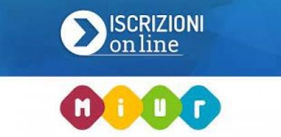 scritta iscrizioni online e simbolo miur